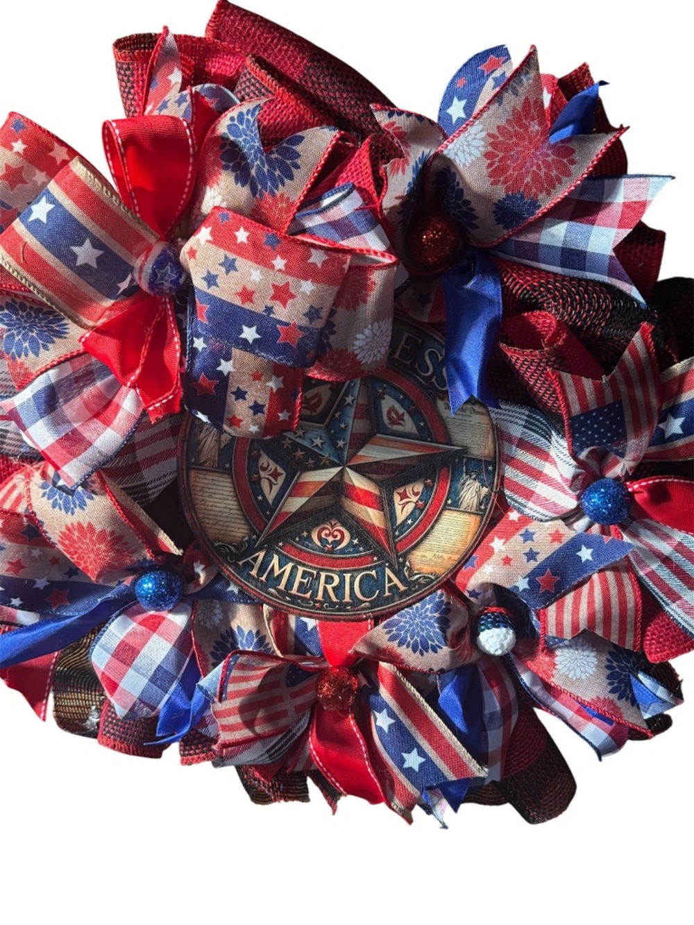 Patriotic July Memorial Day wreath